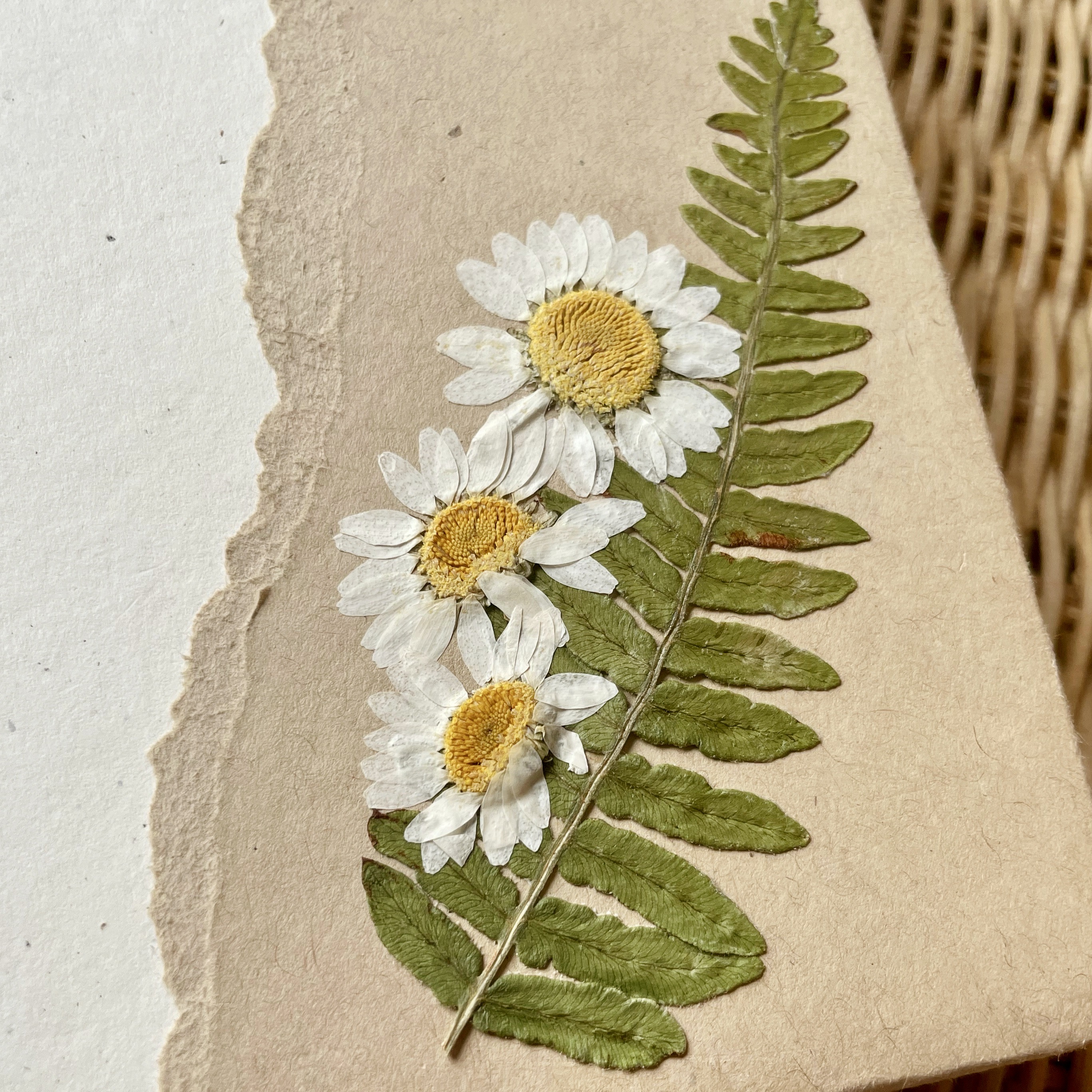 handmade bullet journal with pressed flowers