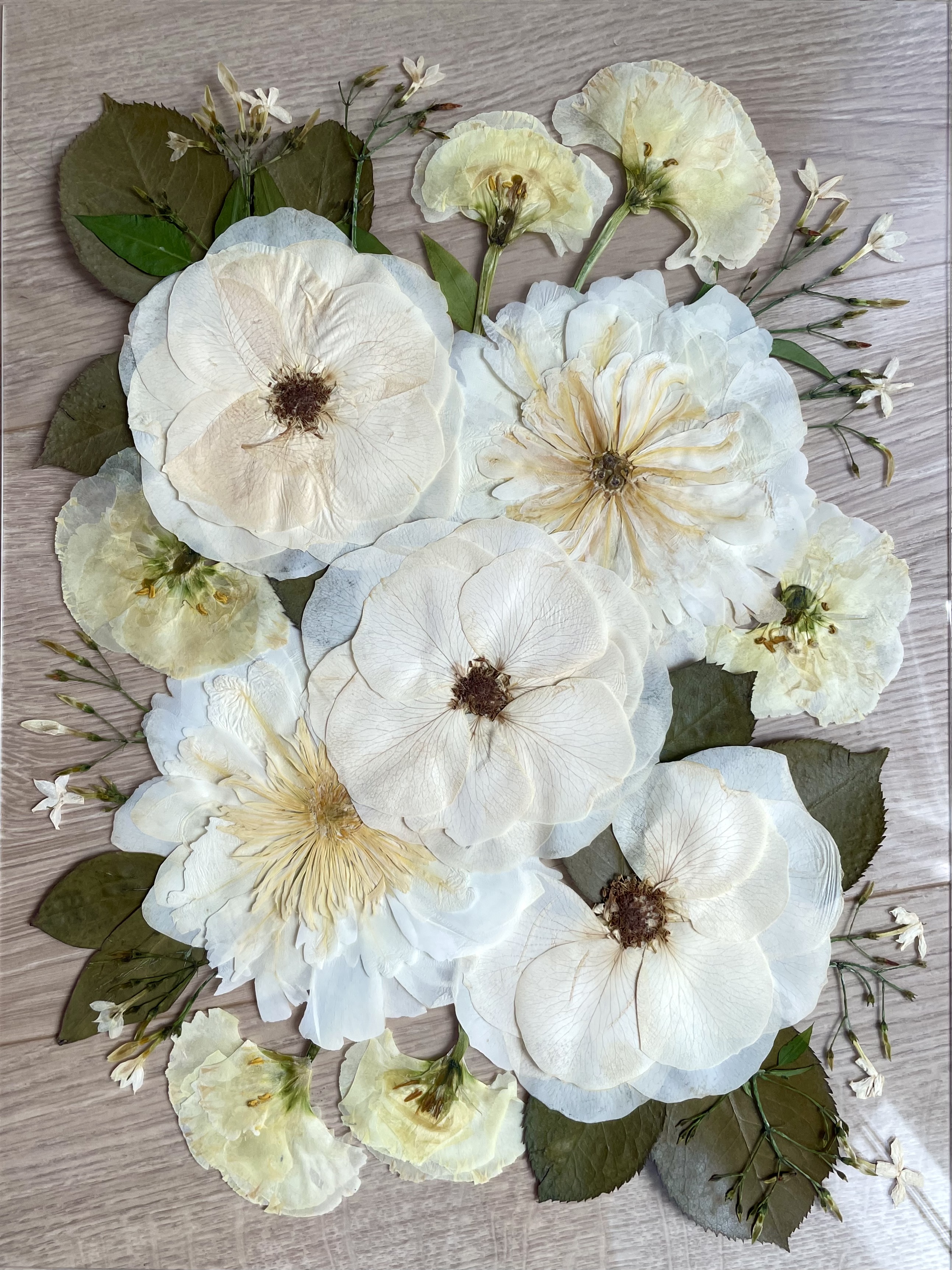 Pivoine pressée herbier bouquet mariée